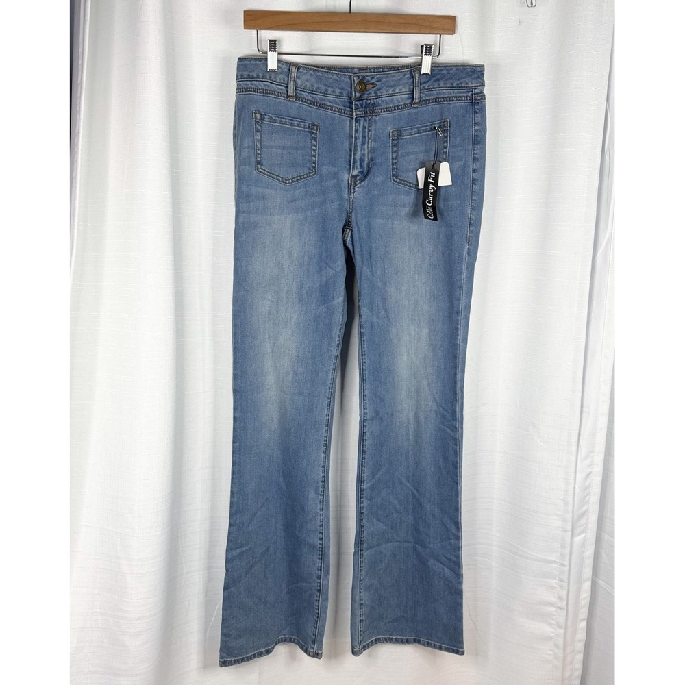 CAbi Jeans Womens 12 NWT Curvy Fit Bootcut Flare Stretch Long Inseam Light Wash